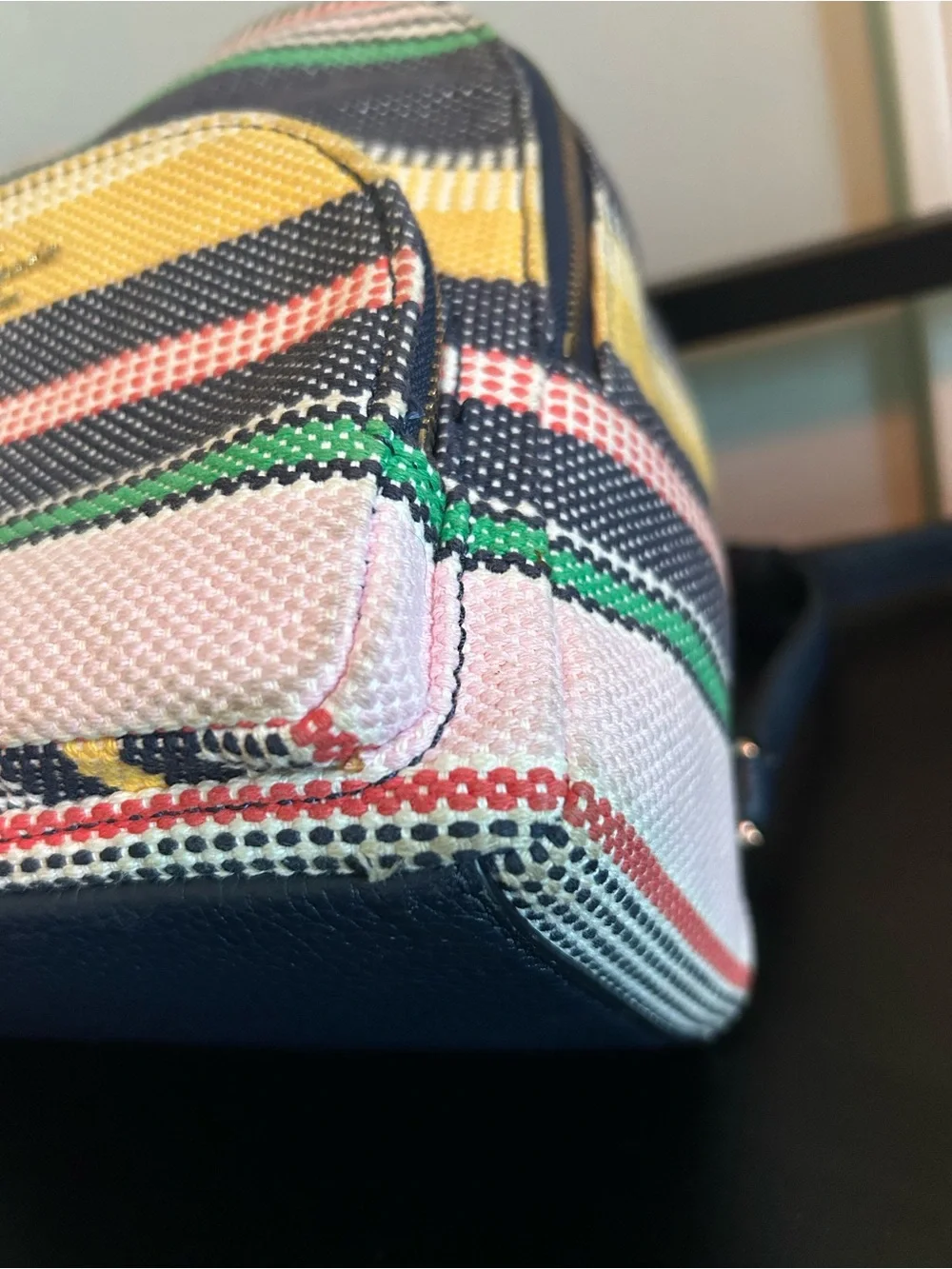 kate spade Striped Mini Backpack in Yellow, Pink, Green, Navy